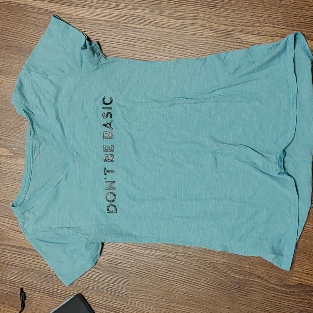 Women's Light Blue Medium Athletic V Neck Top